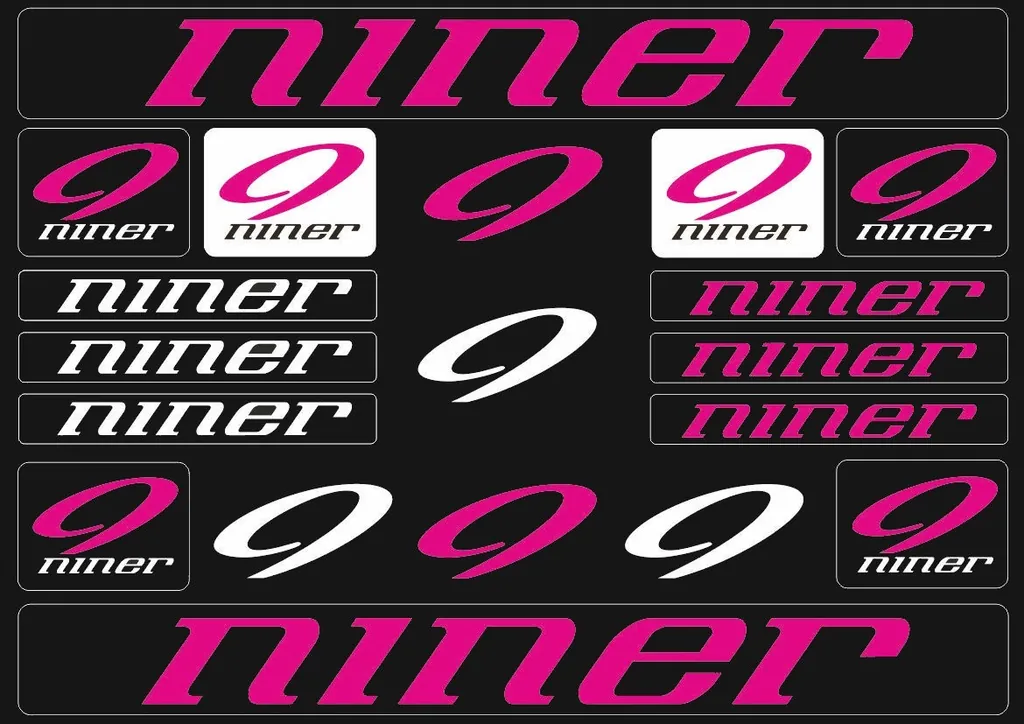 Bicycle Vinyl Stickers – Compatible with Niner Mountain Bikes – Pink - 1