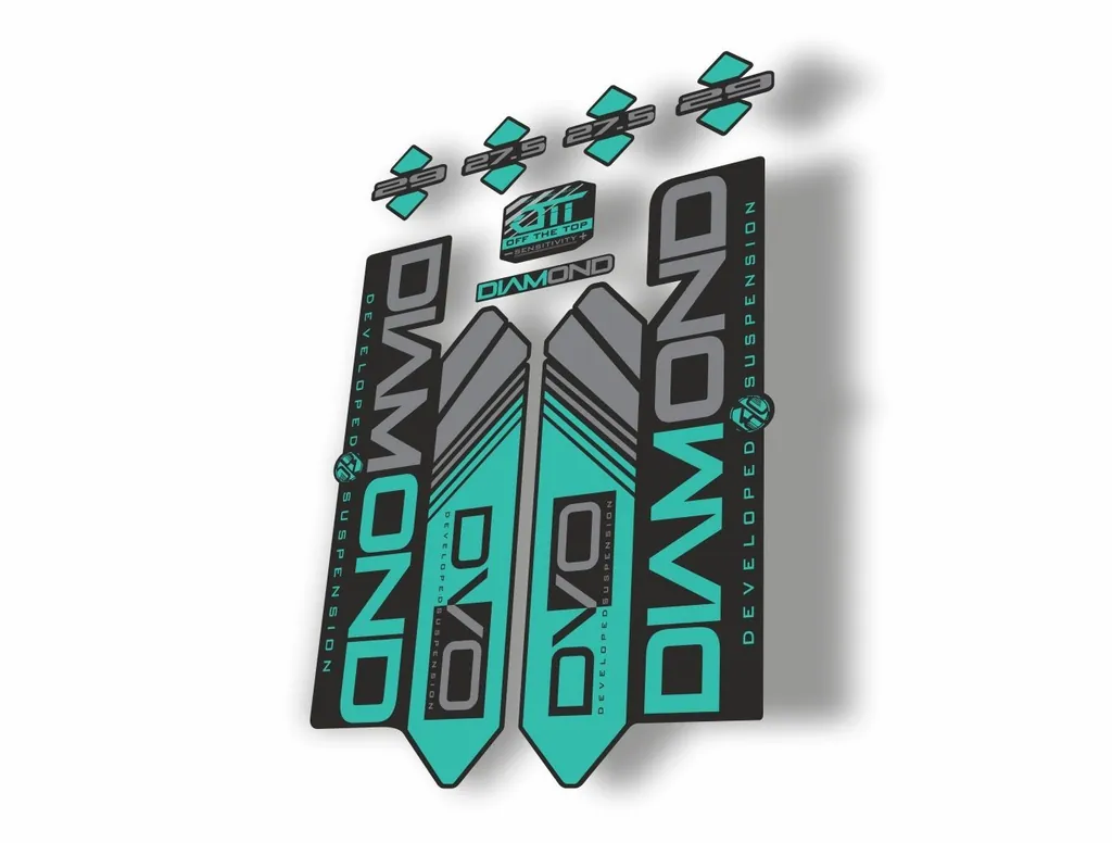 DVO 2016 Diamond 27.5 - 29 Fork Suspension Sticker Decal Kit Adhesive Dolphin - 1