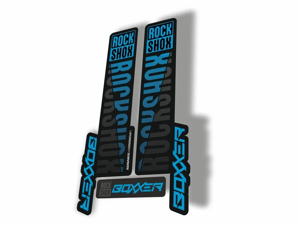 Rock Shox BOXXER 2019 Mountain Bike Cycling Decal Kit Sticker Adhesive Blue Gray - 1