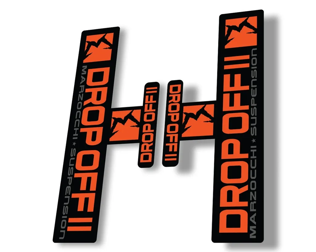 Marzocchi Drop Off II 2 2006 Fork Suspension Sticker Decal Kit Adhesive Orange - 1