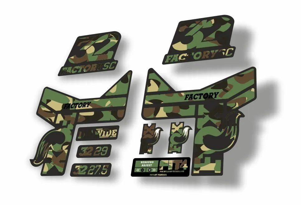FOX 32 Step Cast SC Fork Suspension Factory Decal Stickers Adhesive Camo - 1