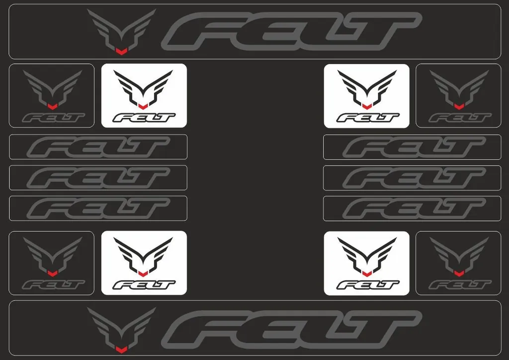 Bicycle Vinyl Frame Stickers – Compatible with FELT Bikes Gray 16 Pcs - 1
