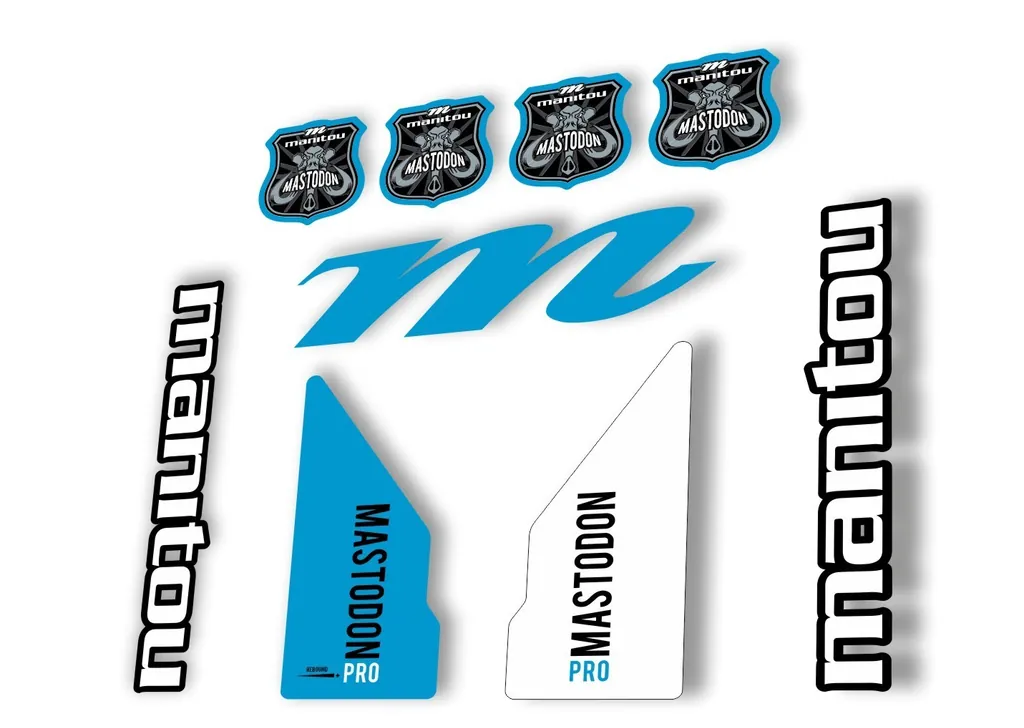 Manitou Mastadon Pro 2017 Fork Suspension Decal Kit Sticker Blue White - 1
