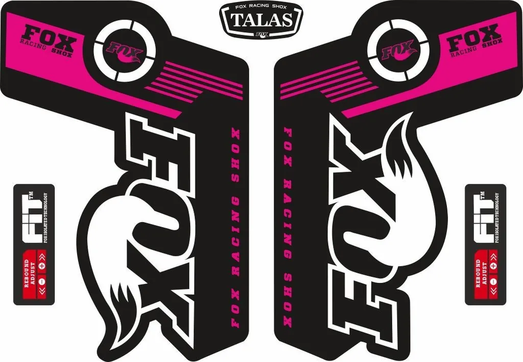 FOX TALAS Forks / Suspension Factory Style Decal Kit Sticker Adhesive Set Pink - 1