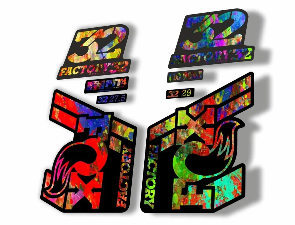 FOX 32 Float 2018-19 Forks Suspension Factory Decals Stickers Adhesive Oil Slick - 1