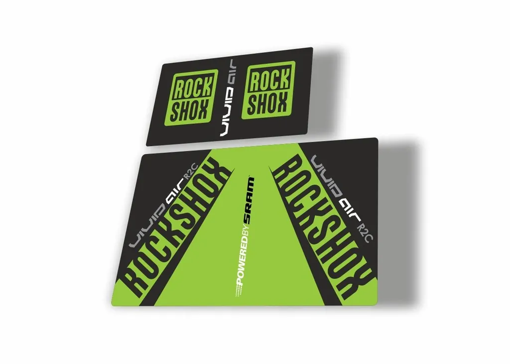 Rock Shox Vivid Air R2C 2017 Rear Shock MTB Decal Sticker Adhesive Green - 1