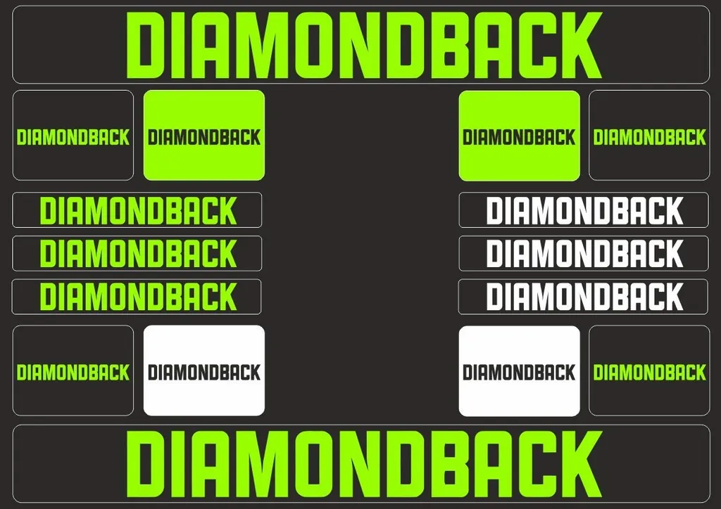 Bicycle Vinyl Frame Stickers – Compatible with DIAMONDBACK Bikes – Green - 1