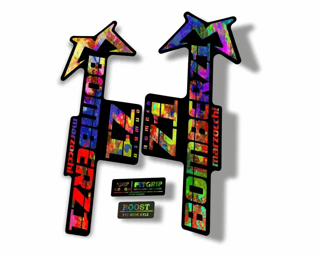 Marzocchi Bomber Z1 2018 Fork Suspension Sticker Decal Kit Adhesive Oil Slick - 1