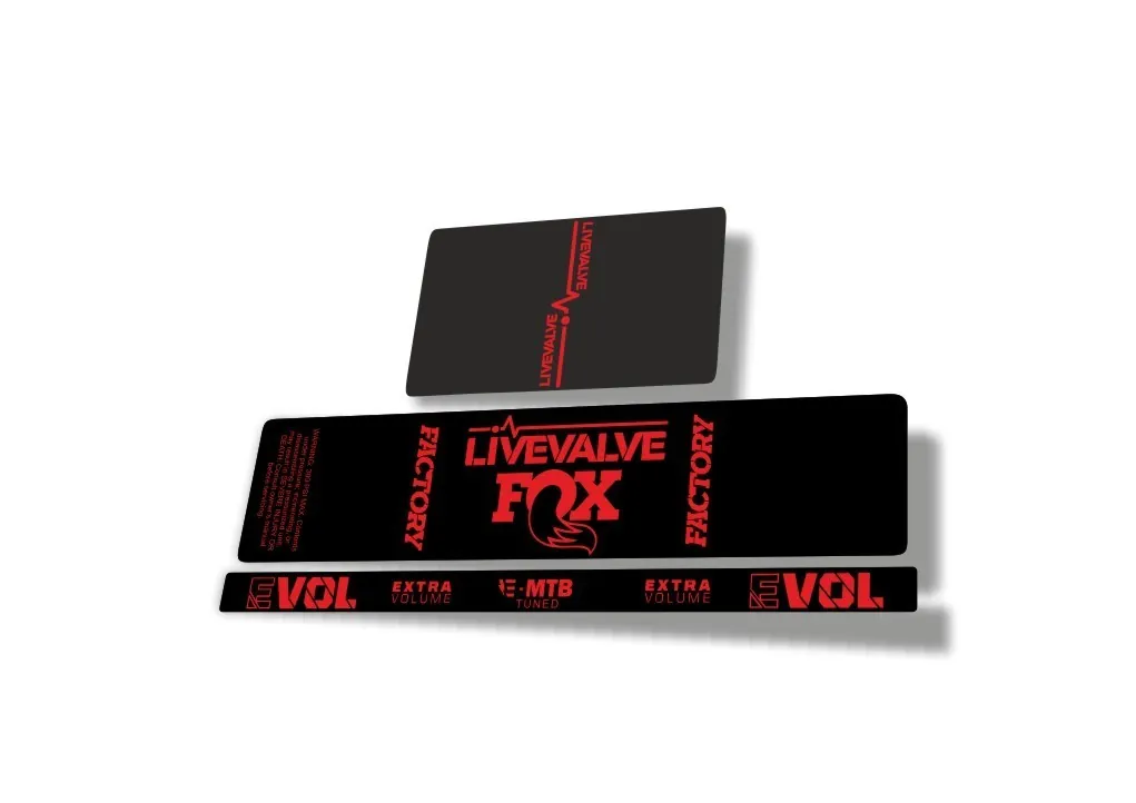 Fox 2022 Live Valve MTB Rear Shock Suspension Sticker Decal Red - 1