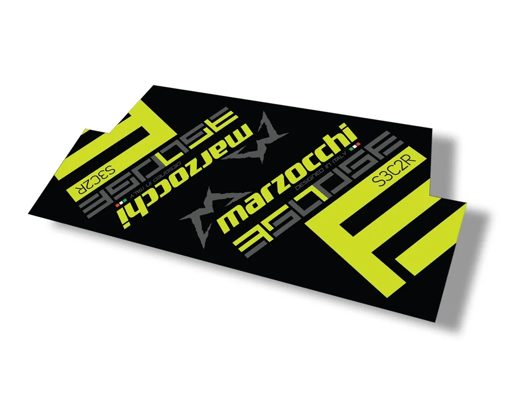 Marzocchi 350 S3C2R 2018 Rear Shock Sticker Decal Kit Adhesive Lime Green - 1