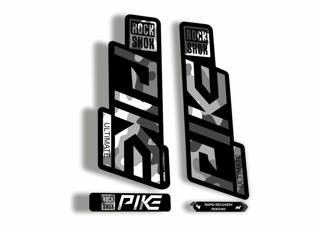 Rock Shox PIKE 2020 ULTIMATE Mountain Bike Cycling Fork Decal Sticker White Camo - 1