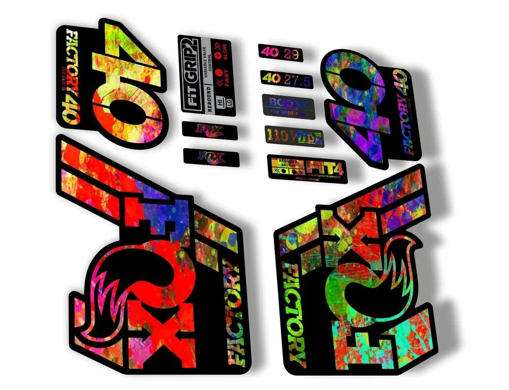FOX 40 Float 2018-19 Forks Suspension Factory Decals Sticker Adhesive Oil Slick - 1
