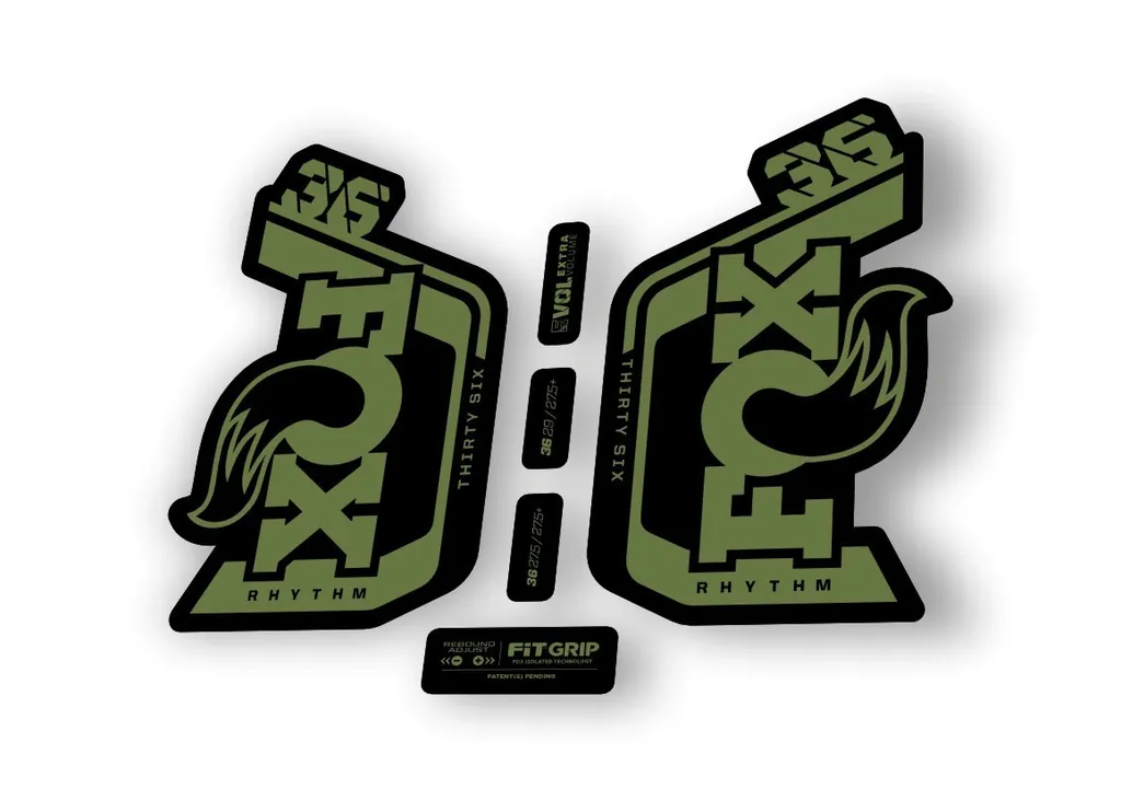 Fox 36 Rhythm 2024 Fork Suspension Factory Decal Sticker Adhesive Olive - 1