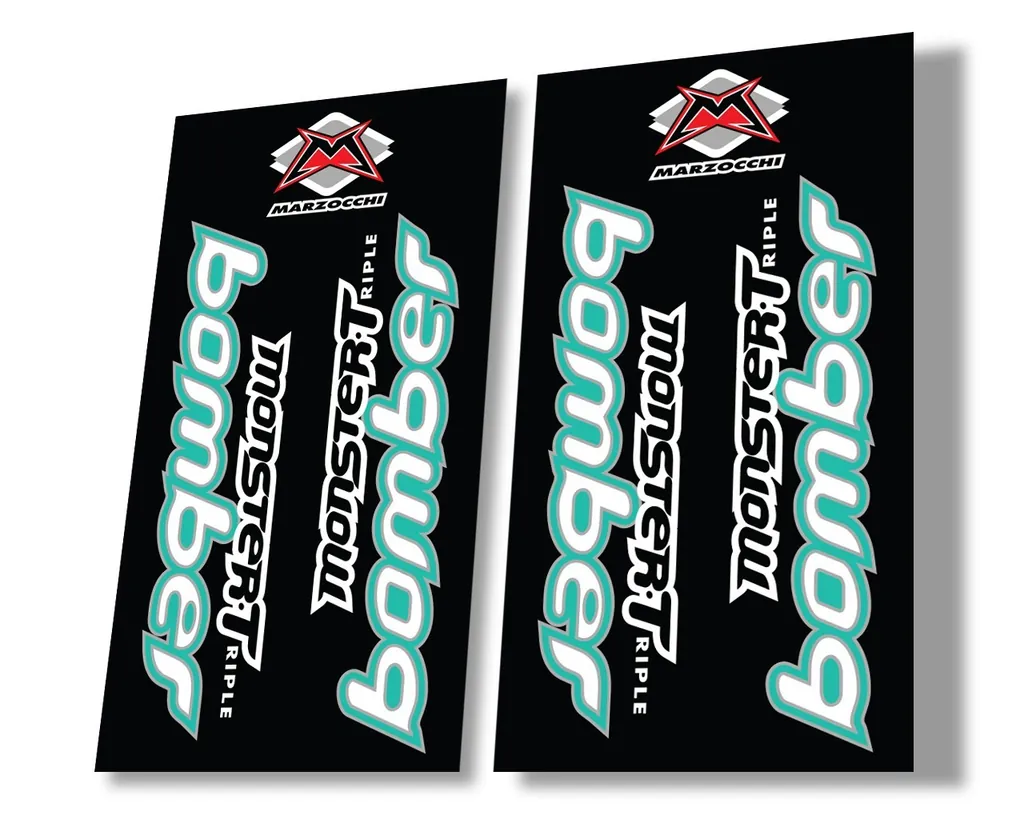 Marzocchi Bomber Monster Triple 1999 Suspension Decal Kit Sticker Set Dolphin - 1
