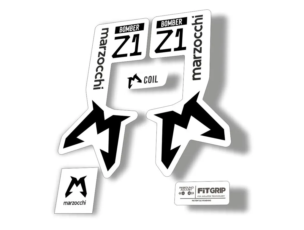 Marzocchi Bomber Z1 2025 2025 Fork Suspension Sticker Decal Kit Adhesive Black - 1