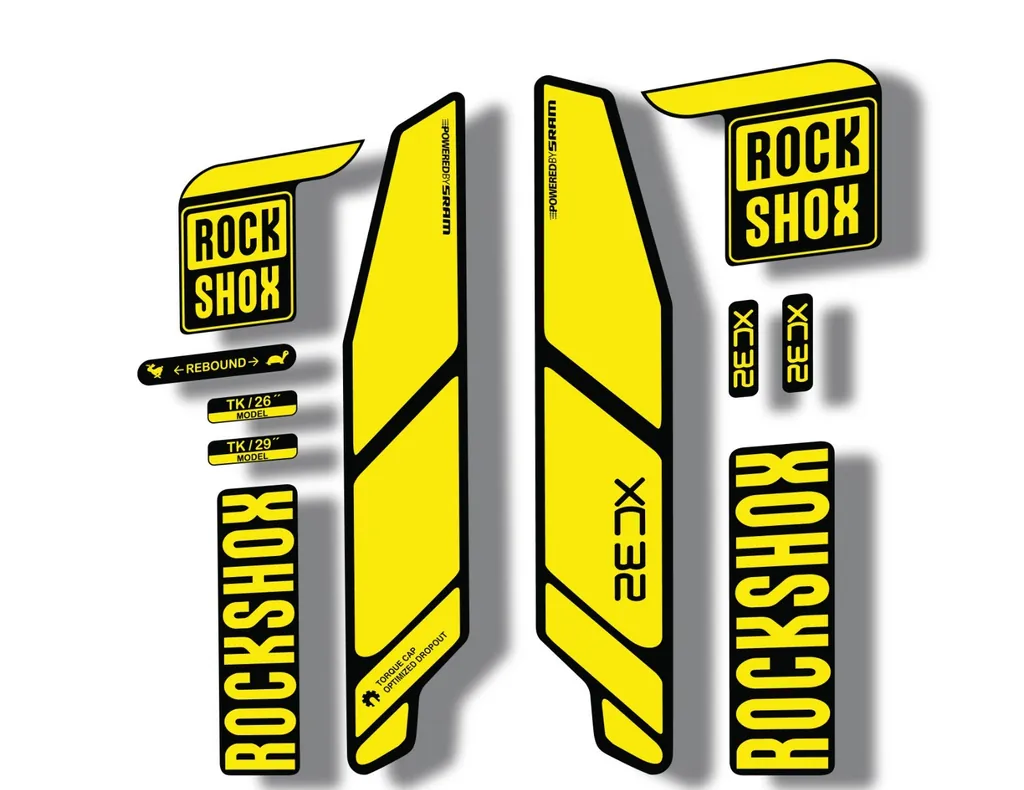 Rock Shox XC32 2014 Fork Decal Mountain Bike Cycling Sticker Adhesive Yellow - 1