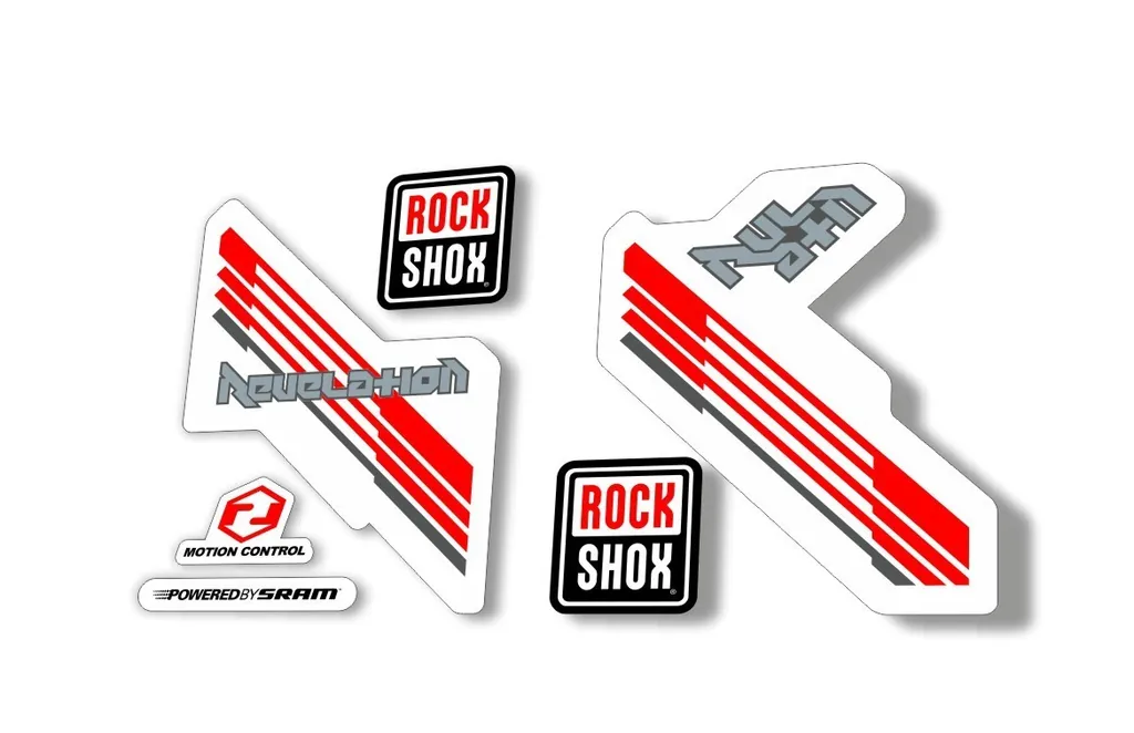 Rock Shox Revelation 2009 Mountain Bike Cycling Decal Kit Sticker Adhesive White - 1