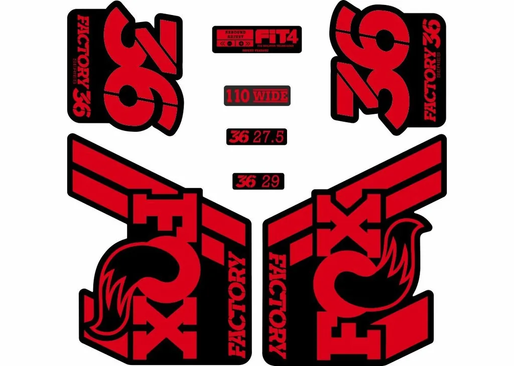 FOX 36 Float 2018-19 Forks Suspension Factory Decals Stickers Adhesive Red - 1