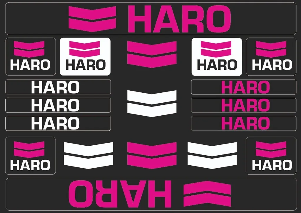 Bicycle Vinyl Frame Stickers – Compatible with HARO Bikes – Pink - 1