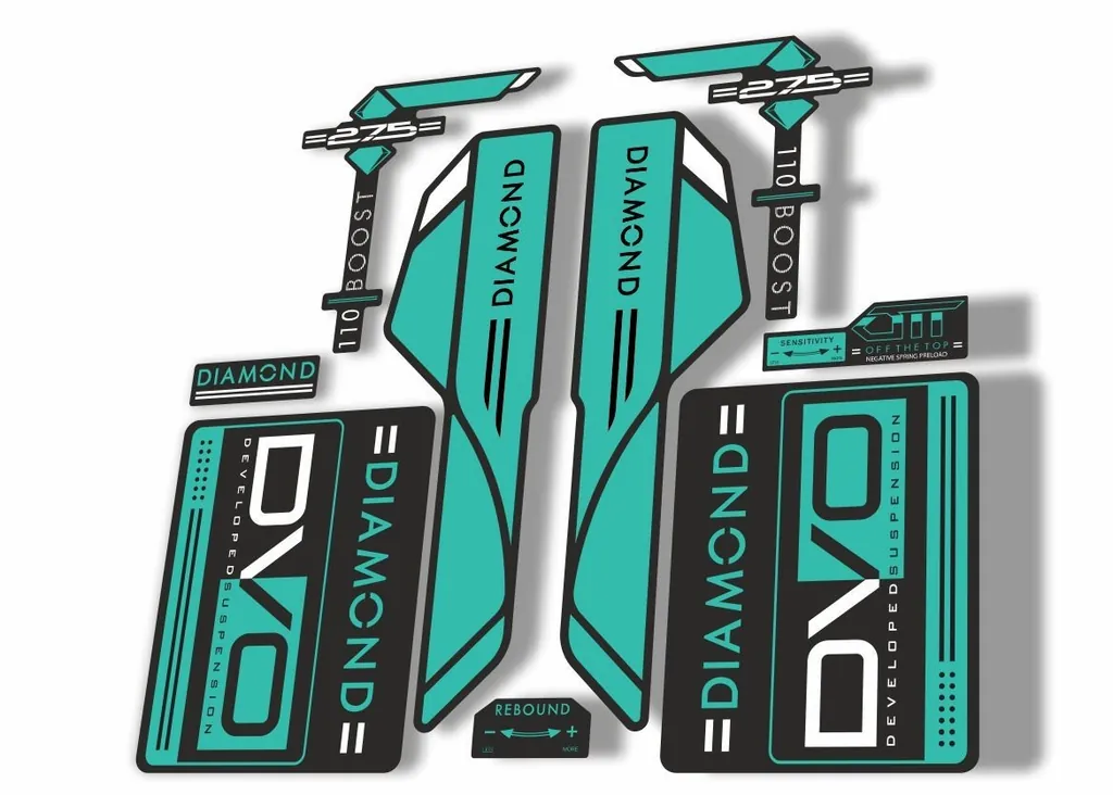 DVO 2017 Diamond Boost 27.5 Fork Suspension Sticker Decal Adhesive Dolphin - 1