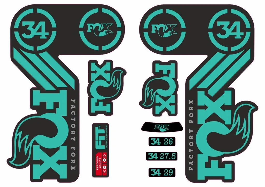 FOX 34 Heritage 2015 Fork Suspension Factory Decal Sticker Adhesive Dolphin - 1
