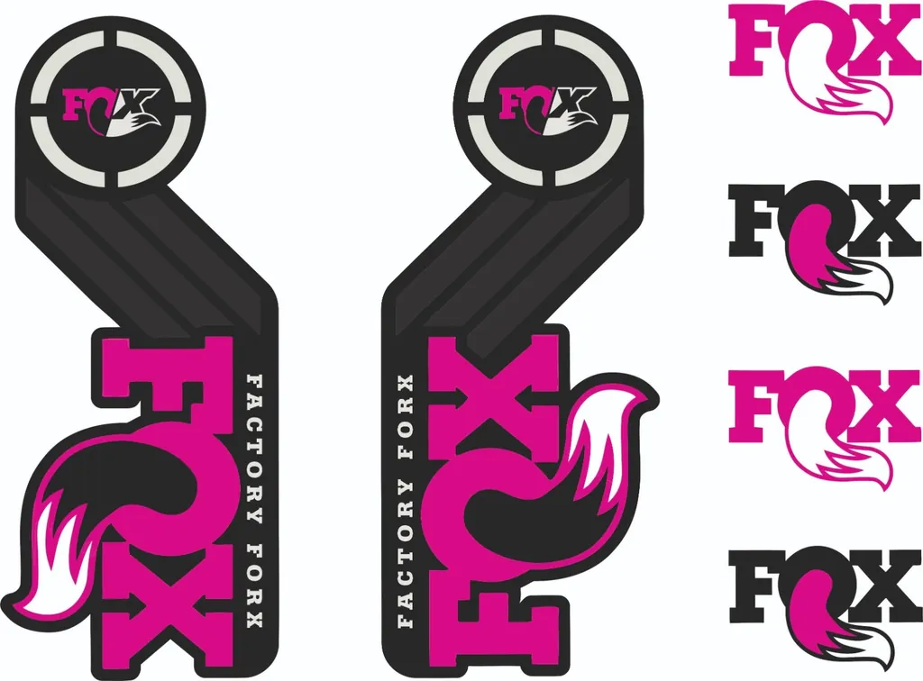 FOX Racing Shox AM Heritage Sticker Decal 2015 Kit Fork / Shock Sets Pink - 1