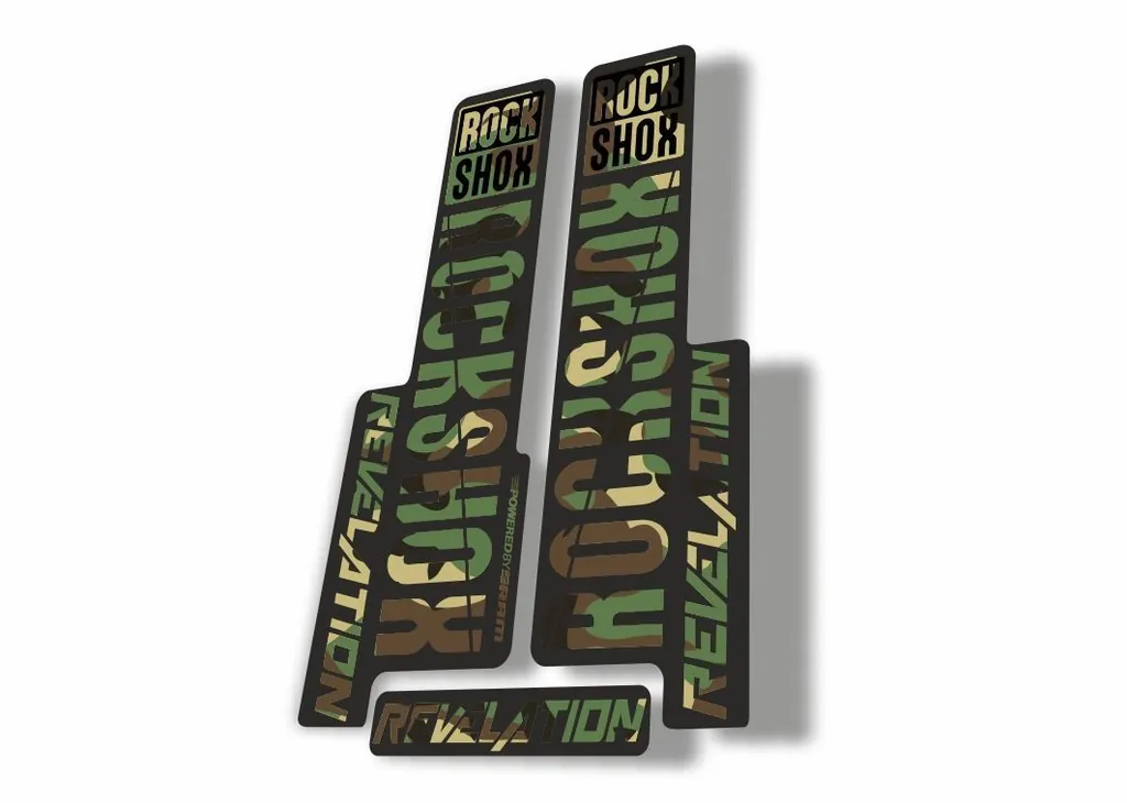 Rock Shox REVELATION 2018 Fork Decal Mountain Bike Cycling Sticker Camuflage - 1