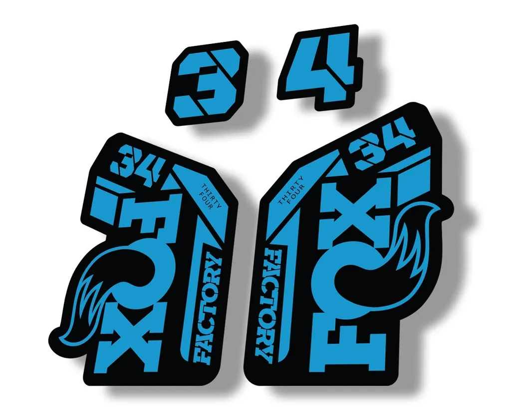 FOX 34 2021 Factory Forks Suspension Decal Sticker Blue - 1