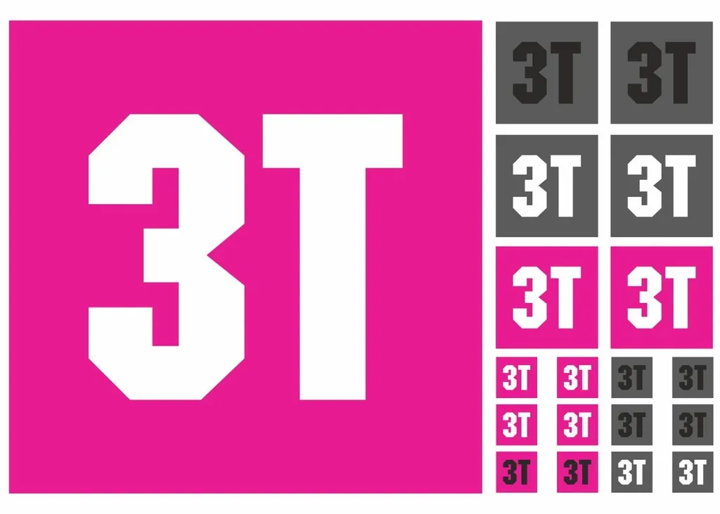 Bicycle Vinyl Frame Stickers – Compatible with 3T Bikes – Pink 19 Pcs - 1