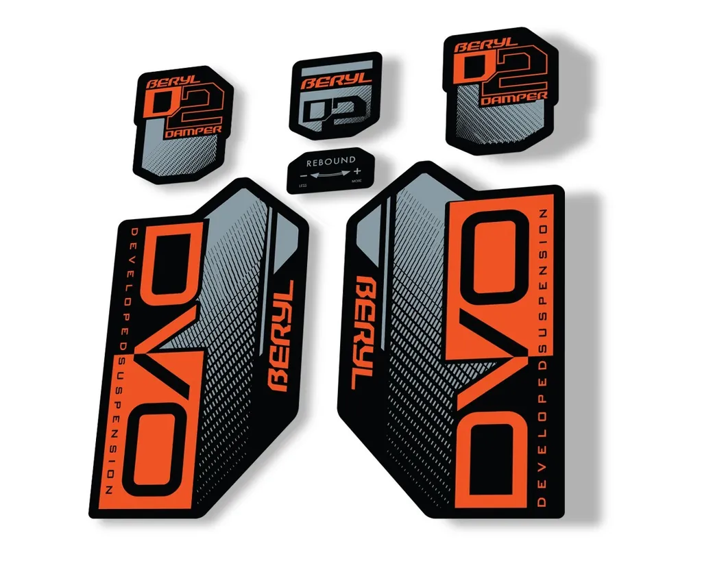 DVO Beryl D2 2019 Fork Suspension Sticker Factory Decal Adhesive Orange - 1