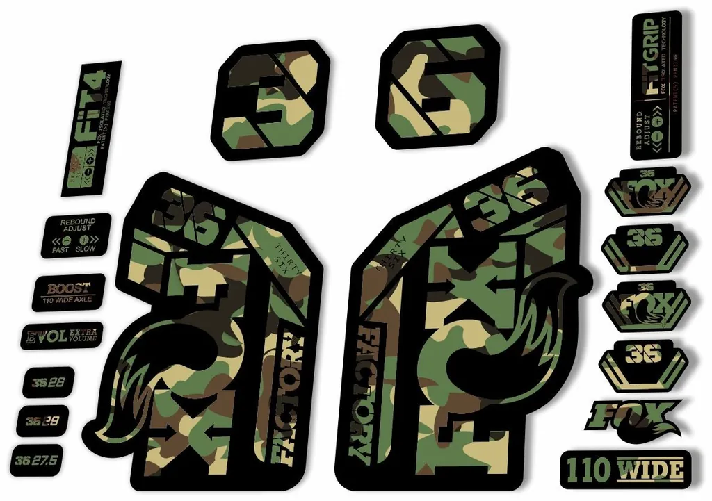 FOX 36 Factory 2021 Federgabel Aufkleber Set MTB Camo - 1