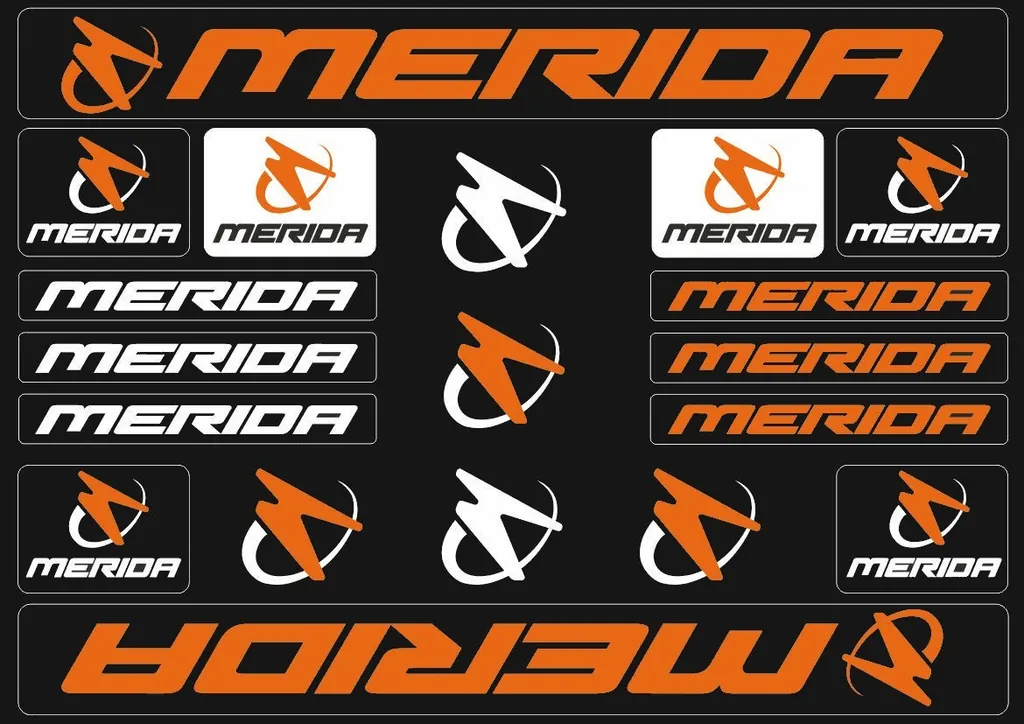 Bicycle Vinyl Stickers – Compatible with Merida Bikes – Orange - 1