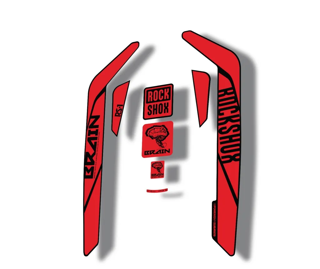 Rock Shox RS-1 Brain 2016-17 Mountain Bike Cycling Decal Sticker Adhesive Red - 1