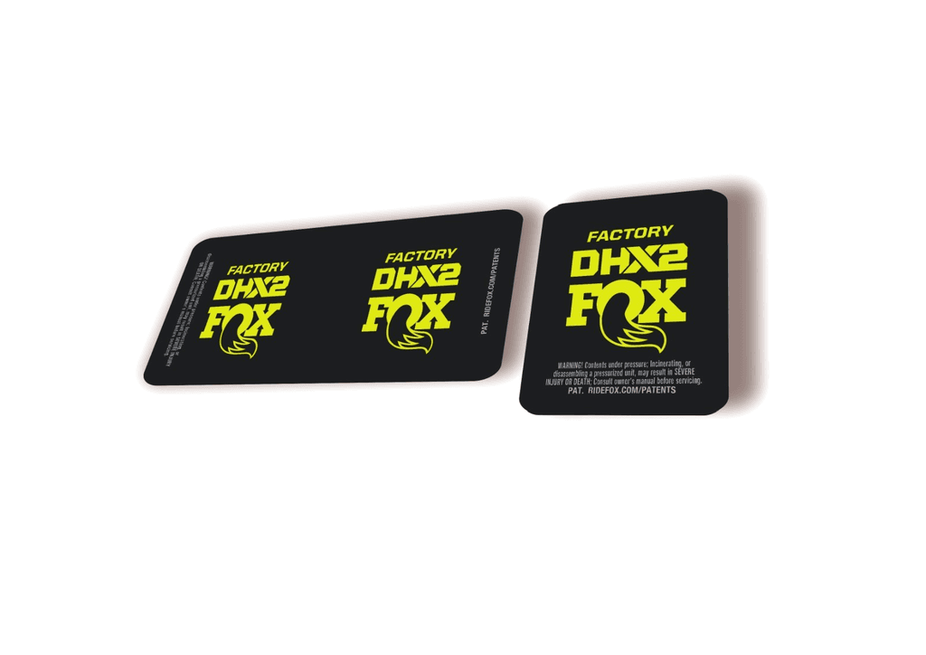 FOX DHX2 Factory 2026 Rear Shock Decal Sticker Kit Adhesive Lime Green - 1