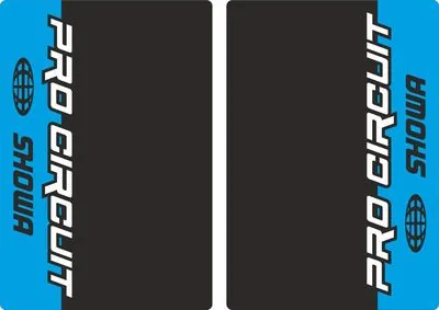Showa ProCircuit Motocross Upper Fork Decals Stickers Graphic Set Adhesive Blue - 1