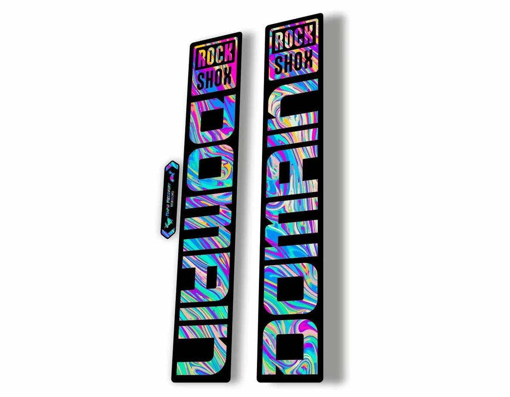 Rock Shox DOMAIN 2022 Mountain Bike Cycling Decal Sticker Adhesive Oil Slick 1 - 1