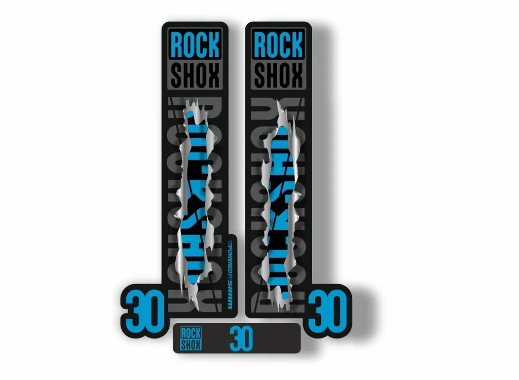 Rock Shox 30 2018 Fork Decal Mountain Bike Cycling Sticker Adhesive Metal Torn - 1
