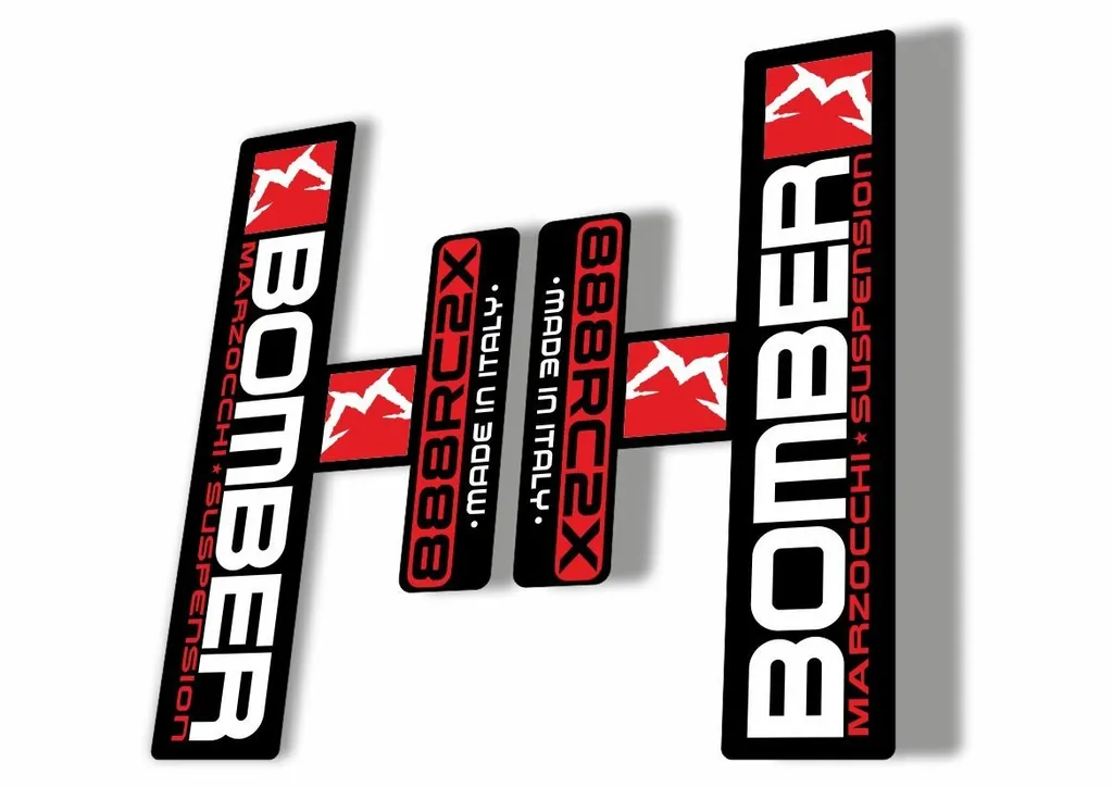 Marzocchi Bomber 888 RC2X 2006 Fork Suspension Sticker Decal Kit Adhesive White - 1