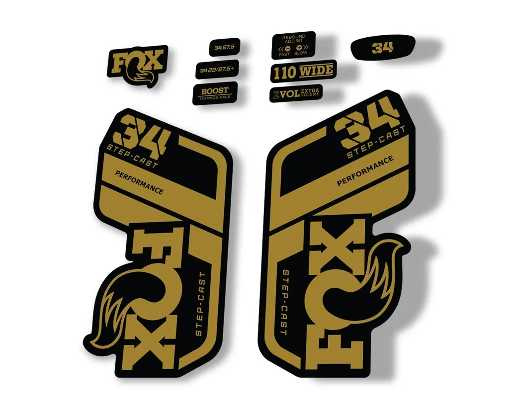 FOX 34 Performance SC 2021 Forks Suspension Factory Decal Sticker Gold - 1