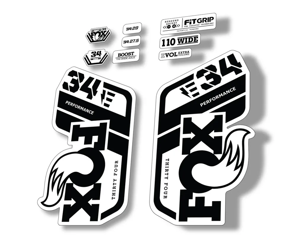 FOX 34 Performance E Bike 2021 Factory Fork Decals Suspension Sticker Black - 1