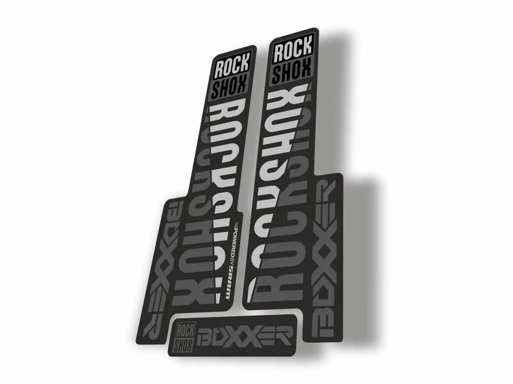 Rock Shox BOXXER 2018 Mountain Bike Cycling Decal Kit Sticker Adhesive Gray - 1