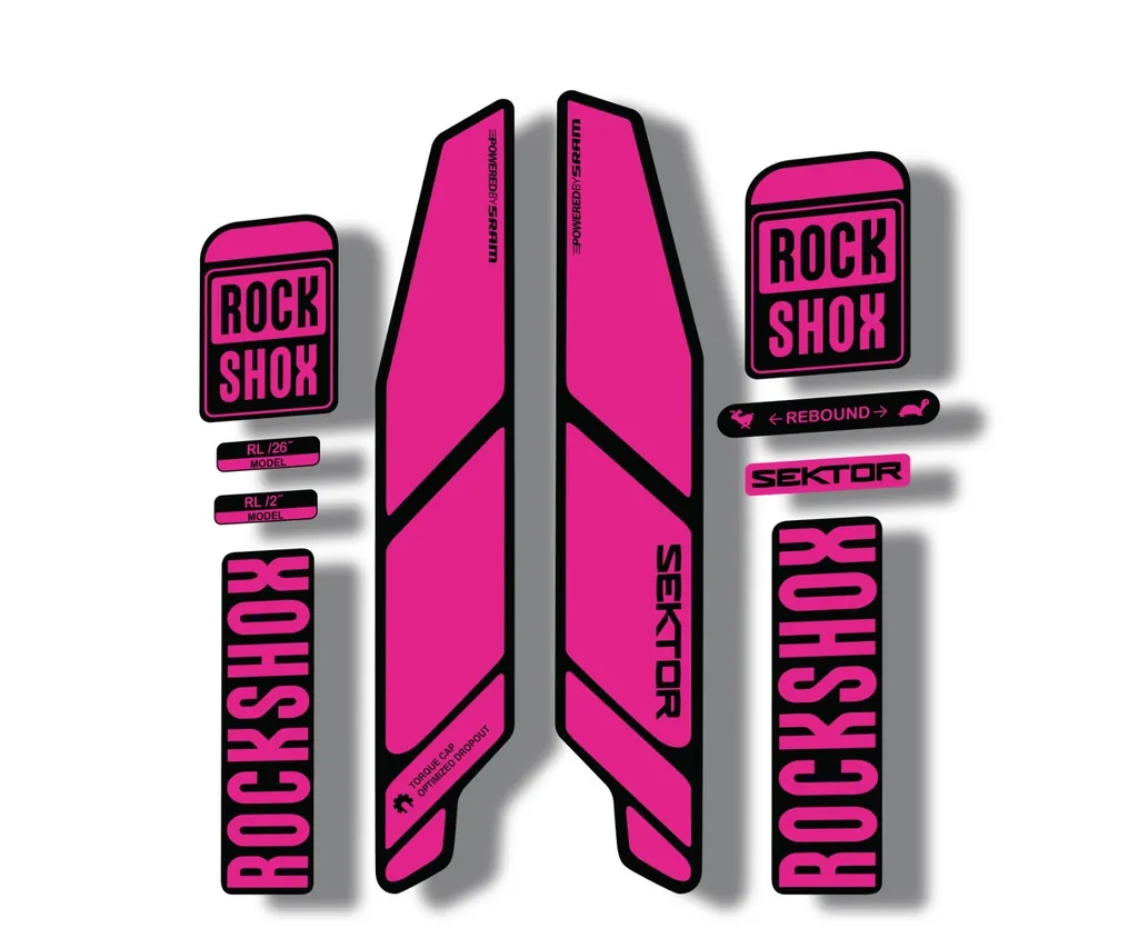 Rock Shox SEKTOR 2015 Fork Decal Mountain Bike Cycling Sticker Adhesive Pink - 1