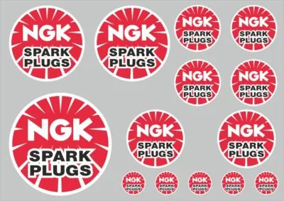 NGK SPARK PLUGS Decals Quality Stickers Vinyl Graphic Set Adhesive Kit 14 Pcs - 1