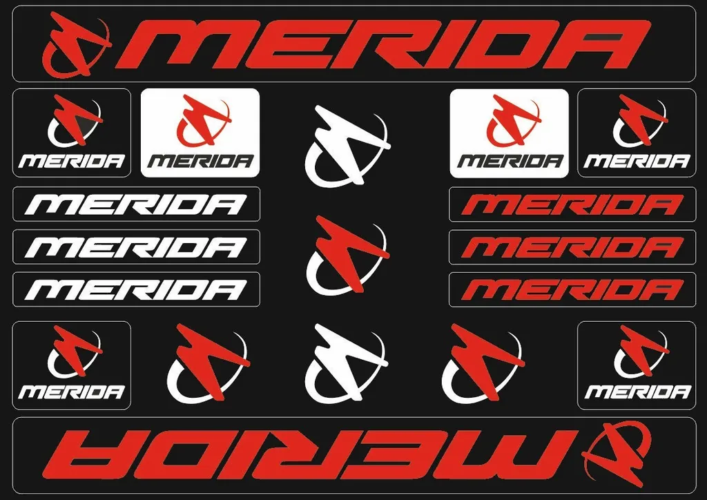 Bicycle Vinyl Stickers – Compatible with Merida Bikes – Red - 1