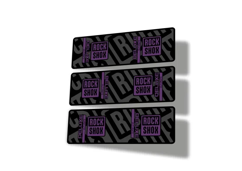 Rock Shox 2023 Deluxe Ultimate Rear Shock Decal Sticker Adhesive Set Purple - 1