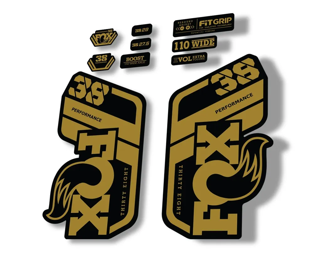 FOX 38 Performance 2021 Forks Suspension Factory Decal Sticker Gold - 1