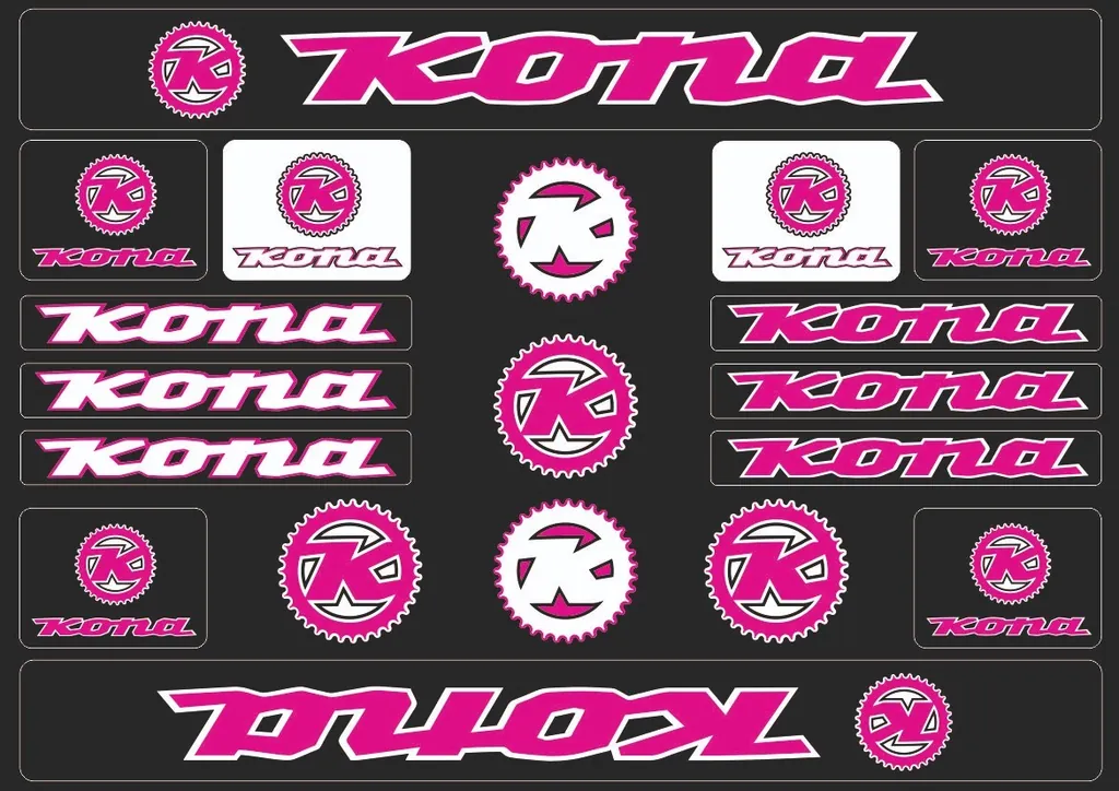 Bicycle Vinyl Stickers – Compatible with KONA Bikes Pink - 1