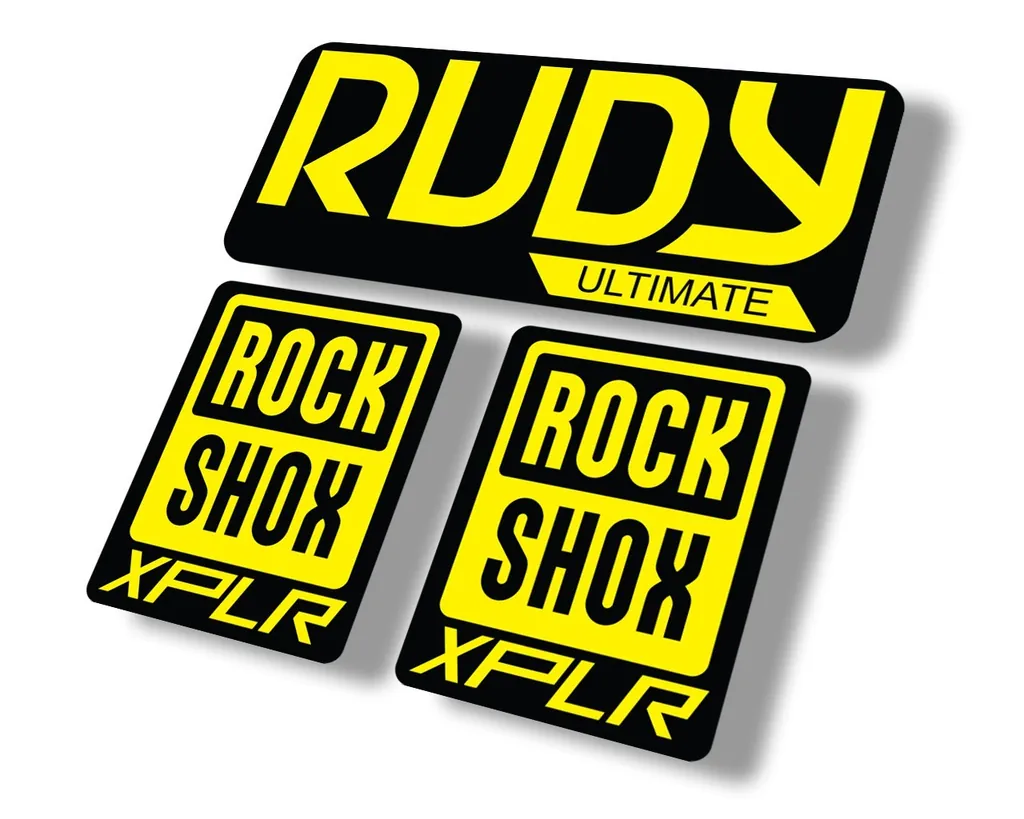 Rock Shox Rudy Ultimate XPLR Gravel Fork Decal Bike Cycling Sticker Yellow - 1
