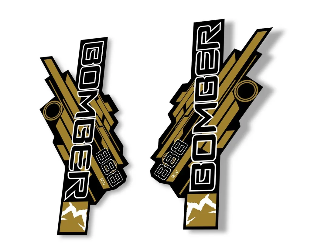 Marzocchi Bomber 888 RCV 2014 Fork Suspension Sticker Decal Kit Adhesive Gold - 1