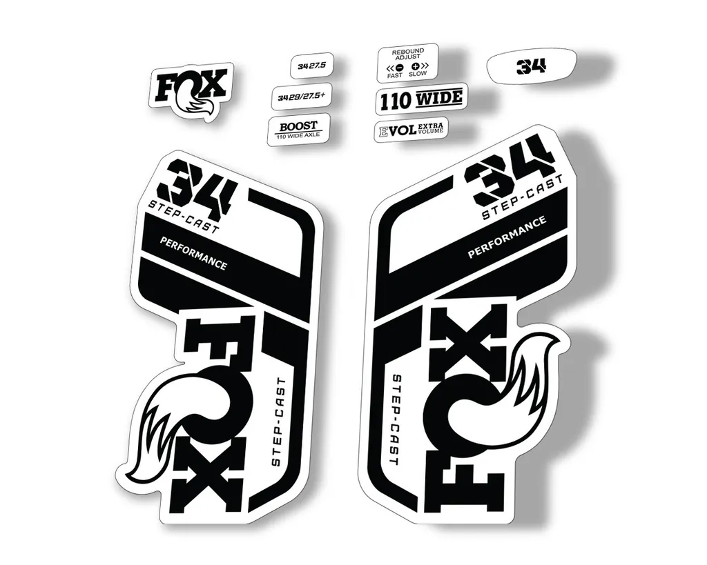FOX 34 Performance SC 2021 Forks Suspension Factory Decal Sticker Black - 1